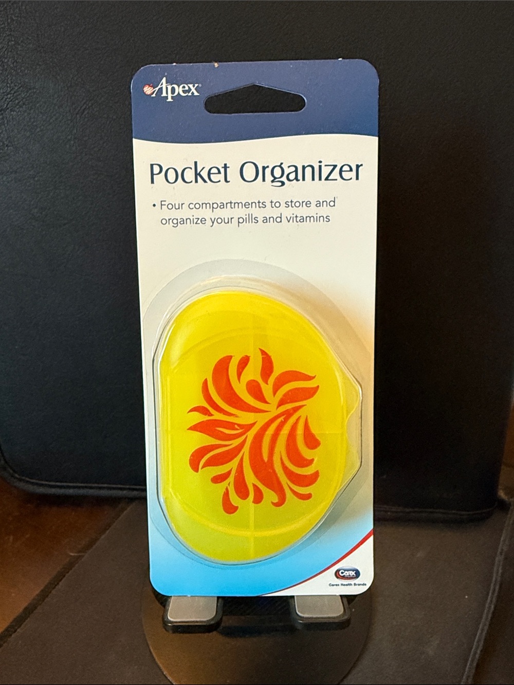 Apex Yellow Pocket Organizer with Red Floral Accent